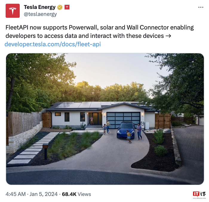 特斯拉 Tesla Energy 宣布 FleetAPI 現已支持 Powerwall 能源系統、solar 太陽能板及 Wall Connector 壁掛式連接器。