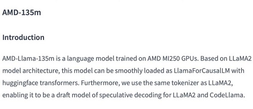 AMD 推出自家首款小語言模型“Llama-135m”