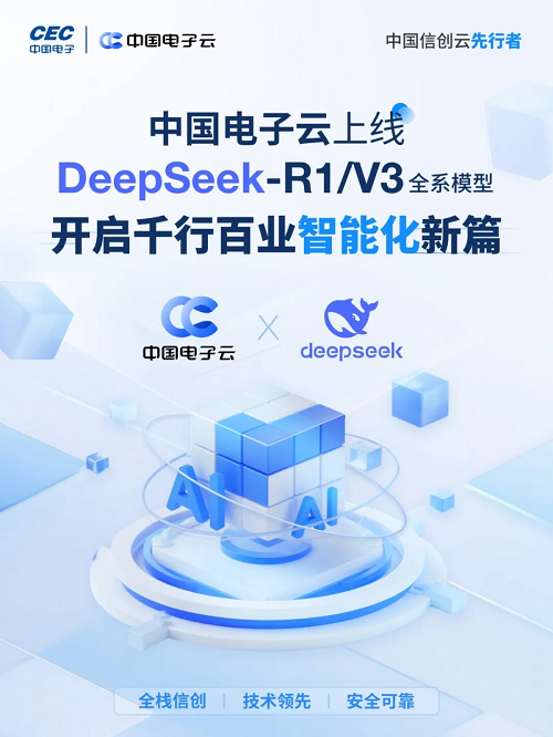 中國電子云上線DeepSeek-R1/V3全量模型 開啟私有化部署新篇