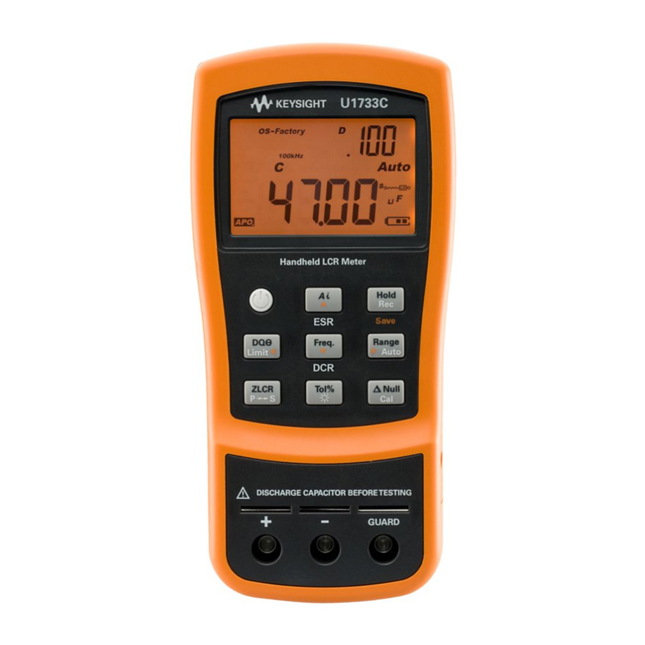 U1733C 100Hz/120Hz/1kHz/10kHz/100kHz 手持式 LCR 表